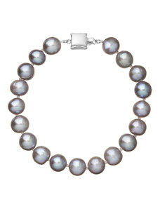 EVOLUTION GROUP Perlový náramek z říčních perel se zapínáním z bílého 14 karátového zlata 823010.3/9268B grey