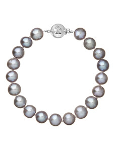 Evolution Group s.r.o. Perlový náramek z říčních perel se zapínáním z bílého 14 karátového zlata 823010.3/9270B grey