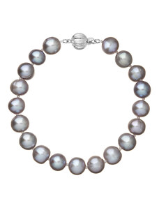EVOLUTION GROUP Perlový náramek z říčních perel se zapínáním z bílého 14 karátového zlata 823010.3/9272B grey