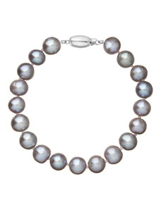 EVOLUTION GROUP Perlový náramek z říčních perel se zapínáním z bílého 14 karátového zlata 823010.3/9271B grey