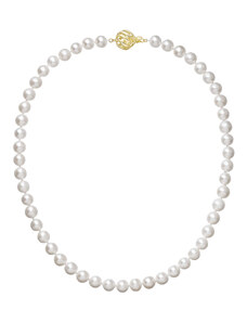 Evolution Group s.r.o. Perlový náhrdelník z říčních perel se zapínáním ze 14 karátového zlata 922003.1/9264A bílý