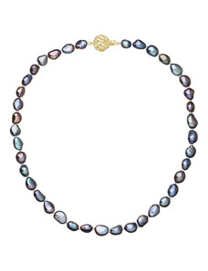 Evolution Group s.r.o. Perlový náhrdelník z říčních perel se zapínáním ze 14 karátového zlata 922027.3/9264A peacock