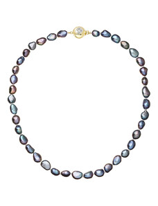 Evolution Group s.r.o. Perlový náhrdelník z říčních perel se zapínáním ze 14 karátového zlata 922027.3/9270A peacock