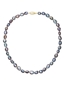 Evolution Group s.r.o. Perlový náhrdelník z říčních perel se zapínáním ze 14 karátového zlata 922027.3/9271A peacock
