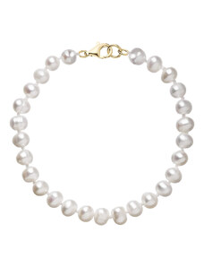 EVOLUTION GROUP Perlový náramek z říčních perel se zapínáním ze 14 karátového zlata 923001.1/9260 bílý