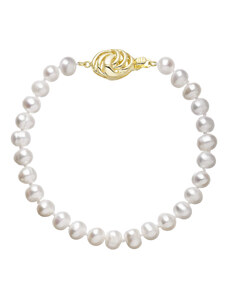 EVOLUTION GROUP Perlový náramek z říčních perel se zapínáním ze 14 karátového zlata 923001.1/9265A bílý