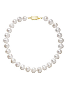 EVOLUTION GROUP Perlový náramek z říčních perel se zapínáním ze 14 karátového zlata 923001.1/9271A bílý