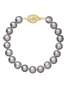 Evolution Group s.r.o. Perlový náramek z říčních perel se zapínáním ze 14 karátového zlata 923010.3/9265A grey