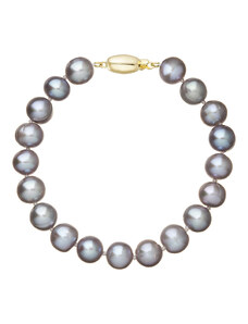 EVOLUTION GROUP Perlový náramek z říčních perel se zapínáním ze 14 karátového zlata 923010.3/9271A grey