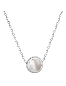 EVOLUTION GROUP Stříbrný náhrdelník kulatý s perletí 12067.1