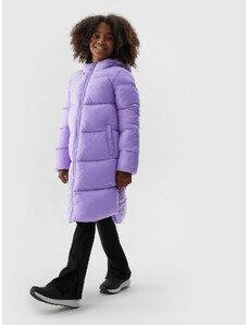 4F Dívčí péřový prošívaný kabát - fialový