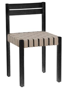 Černá dřevěná jídelní židle Bloomingville Maron s výpletem