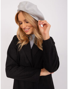 Fashionhunters Světle šedý dámský baret s nádechem kašmíru