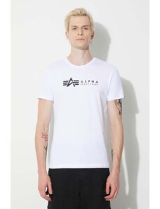 Bavlněné tričko Alpha Industries Alpha Label T 2 Pack bílá barva, s potiskem, 118534.95