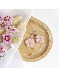 Mairi Poppy - květinové náušnice antique pink