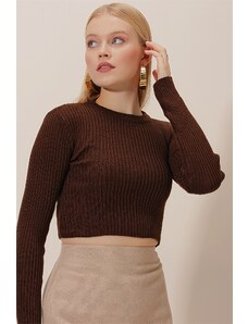 HAKKE Long Sleeve Bagel Neck Knitwear BLOUSE