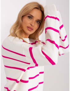 Fashionhunters Fuchsia-ecru dámský volný svetr