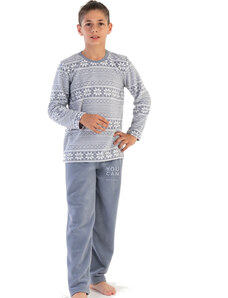 Naspani Šedé extra teplé pyžamo klučičí s norským vzorem YOU CAN 1T0426