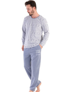 Naspani Šedé hřejivé pánské pyžamo s norským vzorem YOU CAN 1Z1473
