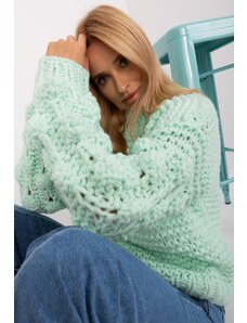 Wool Fashion Italia Tyrkysový dámský svetr