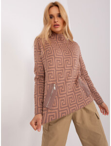Wool Fashion Italia Dámský vzorovaný svetr s rolákem