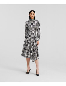 ŠATY KARL LAGERFELD CHECK SILK DRESS