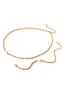 ORNAMENTI Pozlacený set náhrdelníku a náramku Beads gold