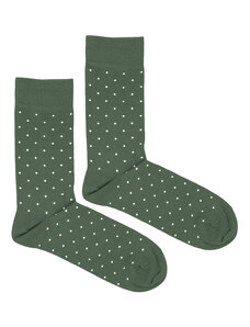 BUBIBUBI Zelené ponožky Sage Green s puntíky 39-42
