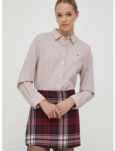 Košile Tommy Hilfiger vínová barva, regular, s klasickým límcem