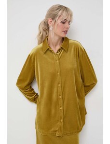 Košile Max Mara Leisure dámská, žlutá barva, regular, s klasickým límcem
