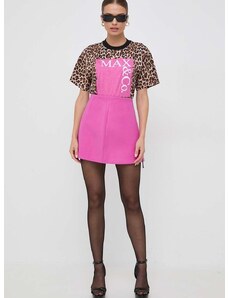 Vlněná sukně MAX&Co. růžová barva, mini, pouzdrová
