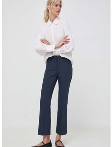 Kalhoty MAX&Co. Ortensia dámské, tmavomodrá barva, jednoduché, medium waist