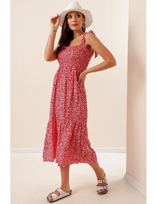 By Saygı Paisley vzorované viskózové šaty s červeným vzorem