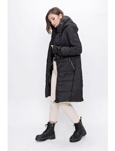 By Saygı Beta prošívaný kabát s kapucí s podšívkou černý