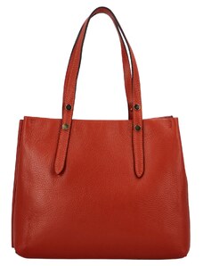 Delami Vera Pelle Trendová dámská kožená kabelka přes rameno Mora, červená