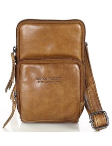 Marco Mazzini handmade Kožená crossbody kabelka Mazzini VS81 camel