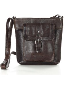 Marco Mazzini handmade Kožená crossbody kabelka Mazzini VS82 tmavě hnědá