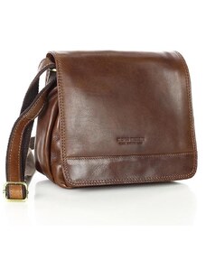 Marco Mazzini handmade Kožená crossbody kabelka Mazzini VS84 hnědá