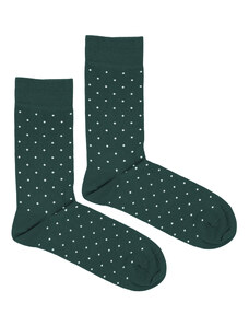 BUBIBUBI Tmavozelené ponožky s puntíky 39-42