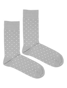 BUBIBUBI Světlešedé ponožky s puntíky 39-42