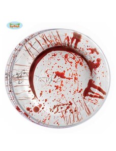 GUIRCA Papírové talíře krev - Halloween 8 ks - 23 cm