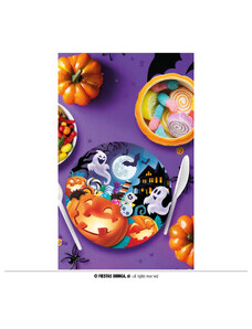 GUIRCA Papírové talířky -dýně s duchy - Halloween 6ks