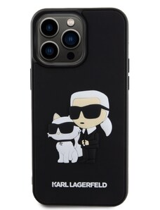 Ochranný kryt na iPhone 14 Pro MAX - Karl Lagerfeld, 3D Rubber Karl and Choupette Black