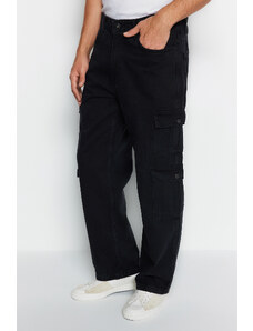 Trendyol Black Wide Fit Cargo Pocket Jeans Denim Pants