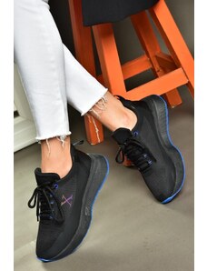 Fox Shoes P848531504 Women's Sneakers in Black/Sax Blue Fabric