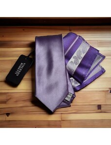 Vincenzo Boretti Fialový set kravaty a kapesníčku