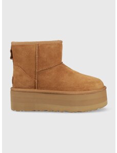 Sněhule UGG Classic Mini Platform hnědá barva, 1134991.CHE