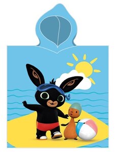 Carbotex Chlapecké plážové pončo - osuška s kapucí Zajíček Bing - 100% bavlna - 50 x 115 cm