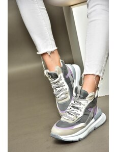 Fox Shoes R973116004 Grey/Lilac Thick Soled Sneakers Sneakers