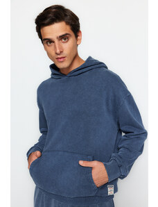 Trendyol Indigo Limited Edition Relaxed Faded Effect 100% Cotton Sweatshirt